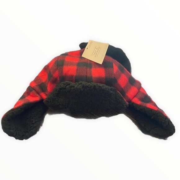 NWT Nordstrom Capelli New York Little Boys Trapper Hat Red Plaid Ear Flap Set - Picture 2 of 9